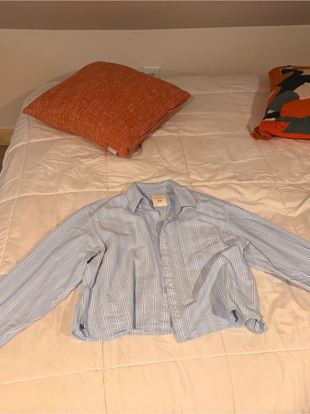 JW ANDERSON Blue and White Striped Button-Down Shirt - Picture 3 of 3